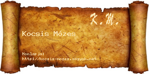 Kocsis Mózes névjegykártya