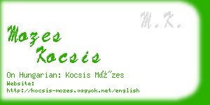 mozes kocsis business card